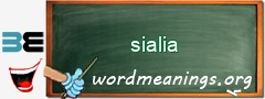 WordMeaning blackboard for sialia